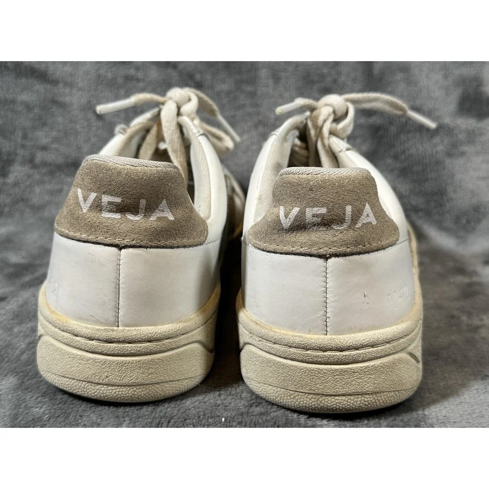 VEJA V-12 Shoes Womens Size 4 White Leather Logo Casual EU 35‎ Brazil Sneakers